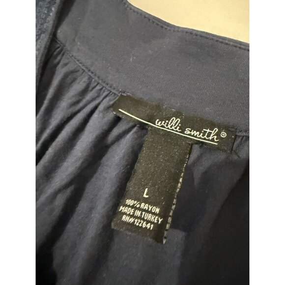 Willi Smith Sleeveless Beaded Knit Top Black With Brown & Blue Beads Women’s S - Picture 3 of 5